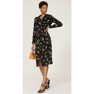 Sweet Baby Jamie Black Floral Shirtdress Size 4